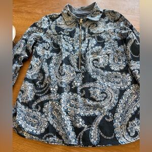 Tommy Hilfiger Black and Blue Paisley Blouse
